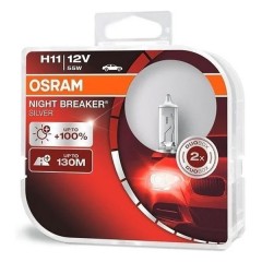 Лампа 64211NBS-HCB 55W 12V PGJ19-2 H11 BOX2 (+100% больше света) NIGHT BREAKER SILVER (уп. 2шт)