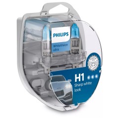 Лампа 12258WVUSM H1 12V 55W P14,5s (абсолютно белый свет+60%) (уп. 2+2шт.) WhiteVision ultra +W5W