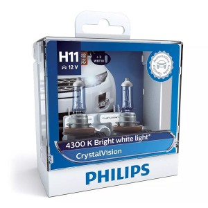 Купить Лампа 12362CVSM H11 12V 55W PGJ19-2 (белый яркий свет) +W5W 12V-5W (W2,1x9,5d) (уп. 2+2шт.) Crystal