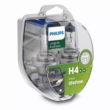Купить Лампа 12342LLECOS2 H4 12V 60/55W P43t (увелич. срок службы) (уп. 2шт) LongLife EcoVision PHILIPS