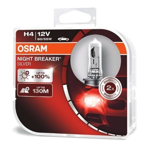 Обзор Лампа 64193NBS-HCB H4 60/55W12V P43T BOX2 (+100% больше света) NIGHT BREAKER SILVER OSRAM (уп. 2шт)
