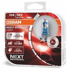 Лампа 64193NL-HCB H4 60/55W 12V P43T BOX2 (150% больше света) NIGHT BREAKER LASER OSRAM (уп. 2шт)