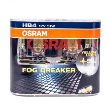 Купить Лампа 9006FBR-HCB HB4 12V 51W P22d (+60% больше света, 2600K) FOG BREAKER OSRAM (упаковка 2шт)