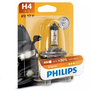 Отзывы Лампа 12342PRB1 H4 12V 60/55W P43t (+30% света) (Premium) (блистер 1шт.) Vision PHILIPS