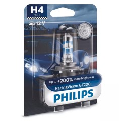 Лампа 12342RGTB1 H4 12V 60/55W P43t (+200% света) (блистер 1шт.) Racing Vision GT200 PHILIPS