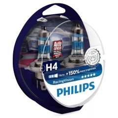 Лампа 12342RVS2 H4 12V 60/55W P43t (+150% света) (уп. 2шт.) Racing Vision PHILIPS