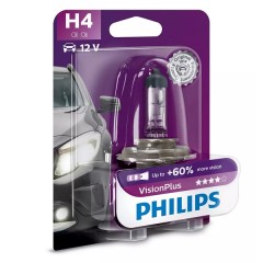 Лампа 12342VPB1 H4 12V 60/55W P43t (+60% света) (блистер 1шт.) Vision Plus PHILIPS