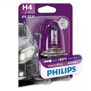 Обзор Лампа 12342VPB1 H4 12V 60/55W P43t (+60% света) (блистер 1шт.) Vision Plus PHILIPS