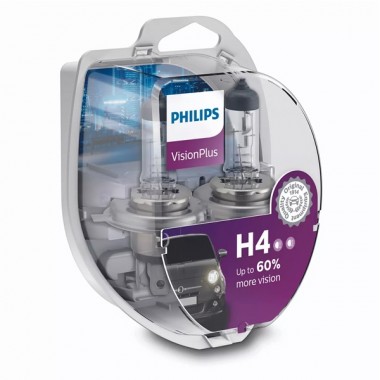 Купить Лампа 12342VPS2 H4 12V 60/55W P43t (+60% света) (уп. 2шт.) Vision Plus PHILIPS