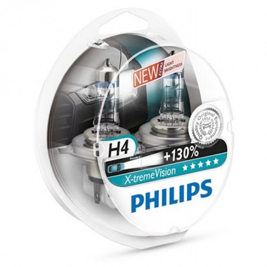 Купить Лампа 12342XV+S2 H4 12V 60/55W P43t (+130% света) (уп. 2шт.) X-treme Vision PHILIPS