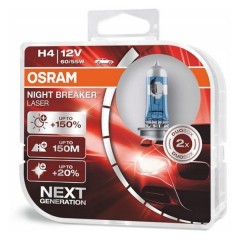 Лампа 64193NL 60/55W 12V P43T H4 К1 (на 150% больше света на дороге) NIGHT BREAKER LASER OSRAM
