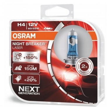 Обзор Лампа 64193NL 60/55W 12V P43T H4 К1 (на 150% больше света на дороге) NIGHT BREAKER LASER OSRAM