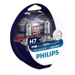 Лампа 12972RVS2 H7 12V 55W PX26d (+150% света) (уп. 2шт.) Racing Vision PHILIPS