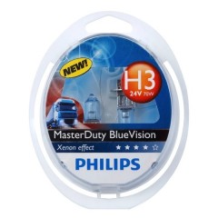 Лампа 13336MDBVS2 H3 24V 70W PK22s (вибростойкая+белый яркий свет-голуб.оттен.) (уп. 2шт) MasterDuty