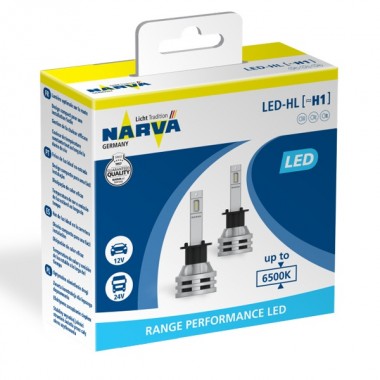 Купить Лампа светодиодная 18057 H1 12/24V-LED P14,5s 6500K 16W, CANbus (уп.2 шт.) Range Performan NARVA