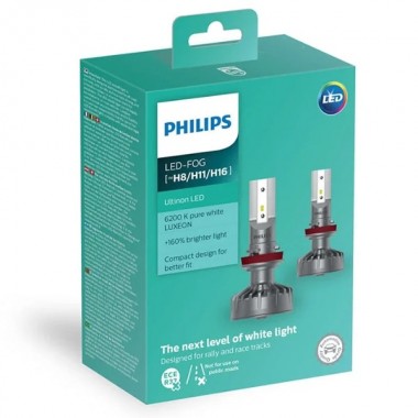 Отзывы Лампа светодиодная 11366ULWX2 H11/H8/H16 12V LED (PGJ19-) 6200K 15W Ultinon Fog (уп.2 шт.) PHILIPS