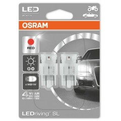 Лампа светодиодная standart 7706R-02B 1,4W 12V W3X16D W21W (красный) LEDRIVING (уп. 2шт.) OSRAM