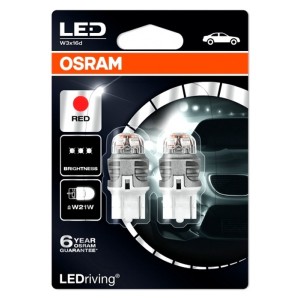 Обзор Лампа светодиодная premium 7905R-02B 1,5W 12V W3X16D W21W (красный) LEDRIVING (уп. 2шт.) OSRAM