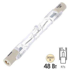 Купить Лампа галогенная линейная Osram 64684 ECO Haloline 48W (60W) 220V R7s 74.9mm