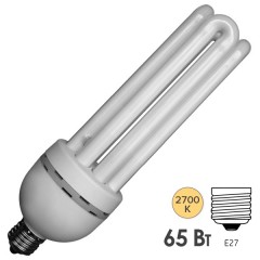 Лампа энергосберегающая ESL 4U14 65W 2700K E27 3300lm d72x235mm теплая