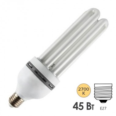 Отзывы Лампа энергосберегающая ESL 4U12 45W 2700K E27 2200lm d58x185mm теплая
