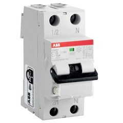 Дифавтомат ABB DS201 C6 AC30 2-полюсный характеристика C 6A 30mA тип АС (2CSR255040R1064)