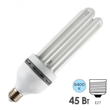Купить Лампа энергосберегающая ESL 4U12 45W 6400K E27 2200lm d58x185mm холодная