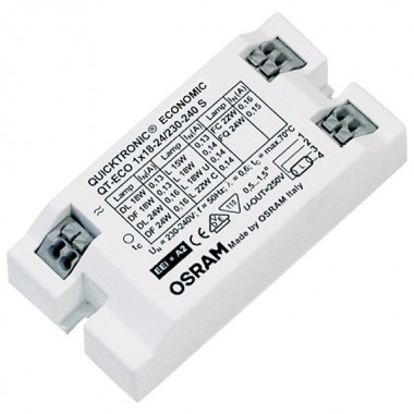 Купить ЭПРА Osram QT-ECO 1x18-21 S для компактных люминесцентных ламп ЛЛ Т5 21W, КЛЛ 1x18W, 80x40x22mm