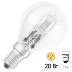 Лампа галогенная шарик Osram 64541 P ECO 20W (25W) 230V E14 235lm 2000h d45x80mm