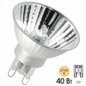 Купить Лампа галогенная с отражателем Osram 60040 FL Decopin 40W 40° 220V G9