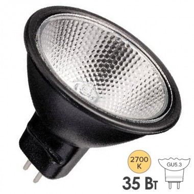 Обзор Лампа галогенная BLV FARBIG Black 35W 36° 12V GU5,3 отражатель black/черный