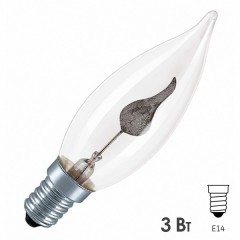 Лампа свеча мерцающий огонь Osram DECOR BA FLICKER CL 3W 230V E14 прозрачная