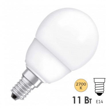 Обзор Лампа энергосберегающая ESL GL45 11W 2700K E14 d45x88