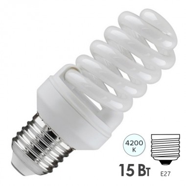 Отзывы Лампа энергосберегающая ESL QL7 15W 4200K E27 спираль d46x98 белая