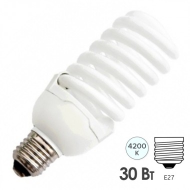 Купить Лампа энергосберегающая ESL QL7 30W 4200K E27 спираль d60x110 белая