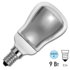 Лампа энергосберегающая ESL R50 9W 6400K E14 холодная, d50x88