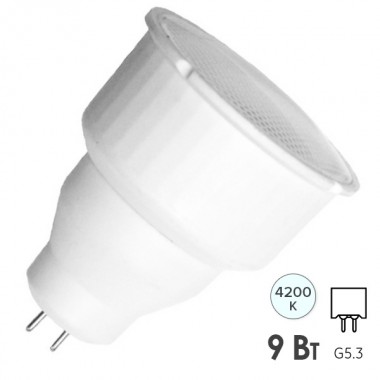 Купить Лампа энергосберегающая ESL MR16 9W 4200K GU5.3 белая, d50x61