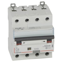 Дифавтомат Legrand DX3 АВДТ 4П C16А 300MA тип AC 4 модуля