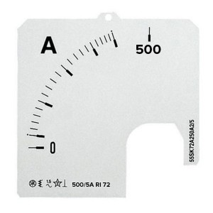 Обзор Шкала для амперметра ABB SCL-A5-500/72