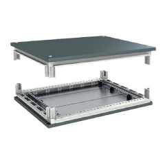 Комплект, крыша с фланцем и основание, для шкафов, 600 x 800 мм RAL 7011 серый