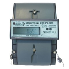 Электросчетчик Меркурий 206 PLNO 5-60А/220В кл.т.2,0 многотарифный ЖКИ PLC-I