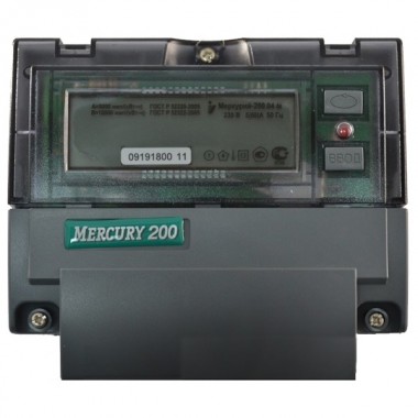 Купить Электросчетчик Меркурий 200.04  5-60А/220В кл.т.1 многотарифный ЖКИ с PLC модемом