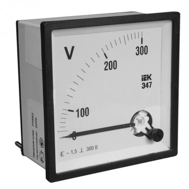 Обзор Вольтметр аналоговый Э47 300В класс точности 1,5 96х96мм IEK