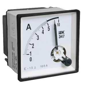 Амперметр аналоговый Э47 10А класс точности 1,5 72х72мм IEK