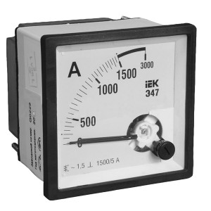 Отзывы Амперметр аналоговый Э47 3000/5А класс точности 1,5 72х72мм IEK