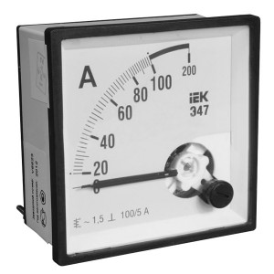 Амперметр аналоговый Э47 200/5А класс точности 1,5 96х96мм IEK
