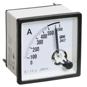 Купить Амперметр аналоговый Э47 1000/5А класс точности 1,5 96х96мм IEK