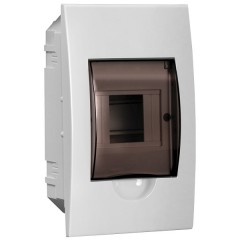 Бокс ЩРВ-П-4 на 4 модуля встраиваемый пластиковый с прозрачной дверкой IP41 ИЭК