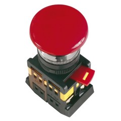 Кнопка AEAL22 "Грибок"с фиксацией красный d22мм  240В 1НО+1HЗ ИЭК