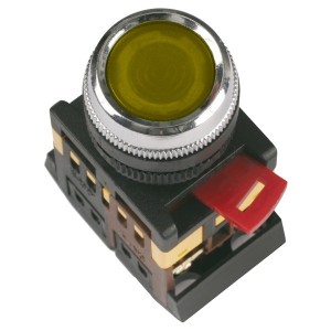 Кнопка ABLFS-22 желтый d22мм неон/240В 1НО+1HЗ ИЭК